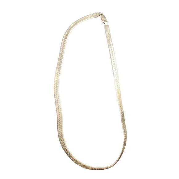 Sterling silver 925 herringbone circles reversible chain 16” chain 5mm wide - Picture 1 of 10